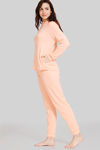 Zivame Waffle Knit Cotton Loungewear Set - Peach Parfait — thumbnail 2